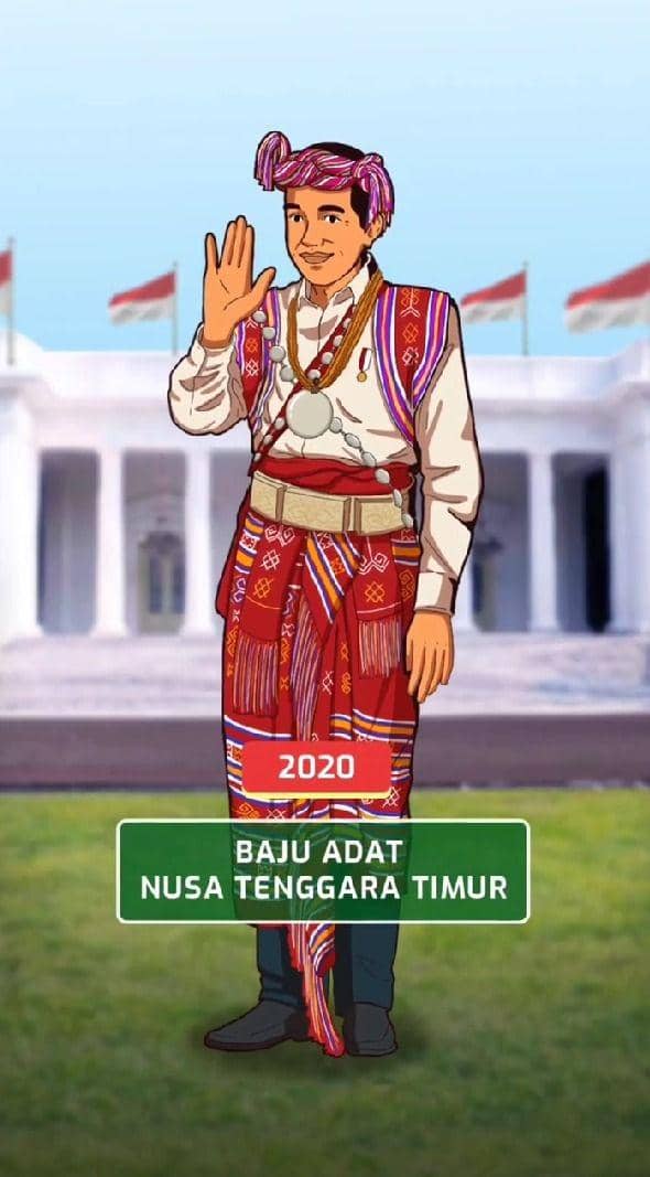 Pakaian Adat NTT yang digunakan Jokowi pada 2020. (instagram.com/jokowi)