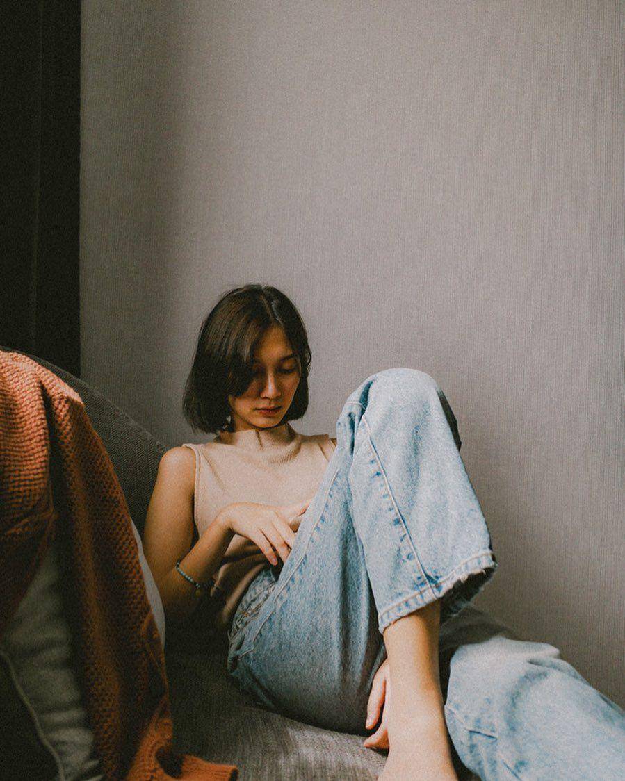OOTD turtleneck handless dan highwaist jeans ala Sheila Dara (instagram.com/sheiladaisha)