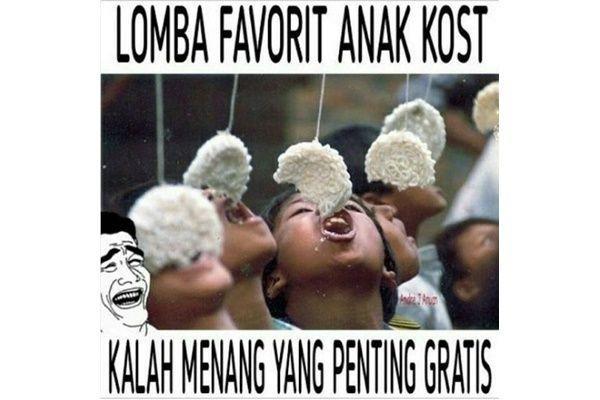 10 Meme Kocak Lomba Makan Kerupuk, dari Baper hingga Favorit Anak Kos