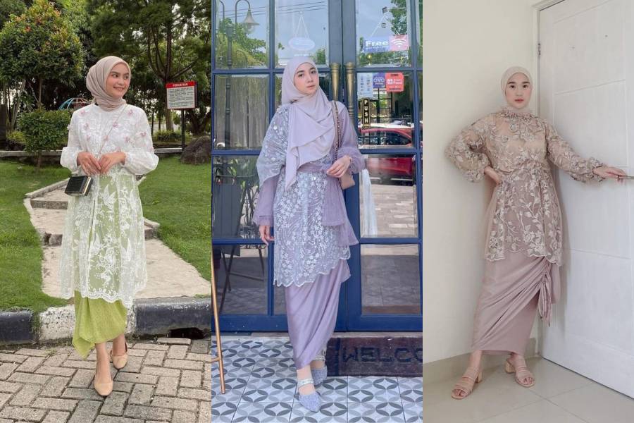 Tunik brokat. (instagram.com/richaeu / instagram.com/denisarani / instagram.com/helwabasheel)