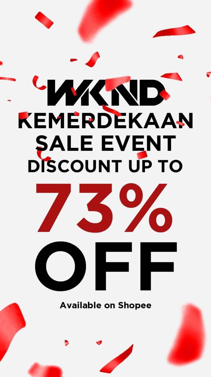 Promo fashion pria dalam rangka HUT RI ke-77 (Instagram.com/wkndclothes)