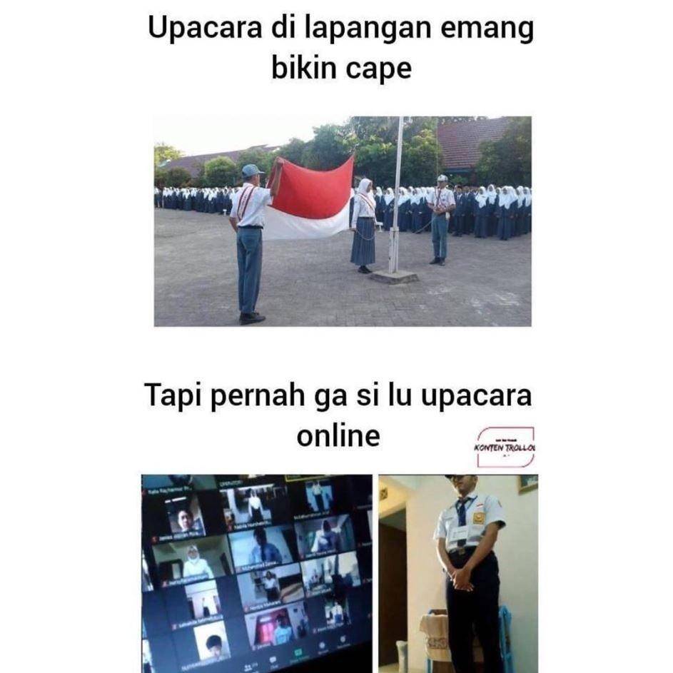 meme upacara bendera (instagram.com/piyes.an)