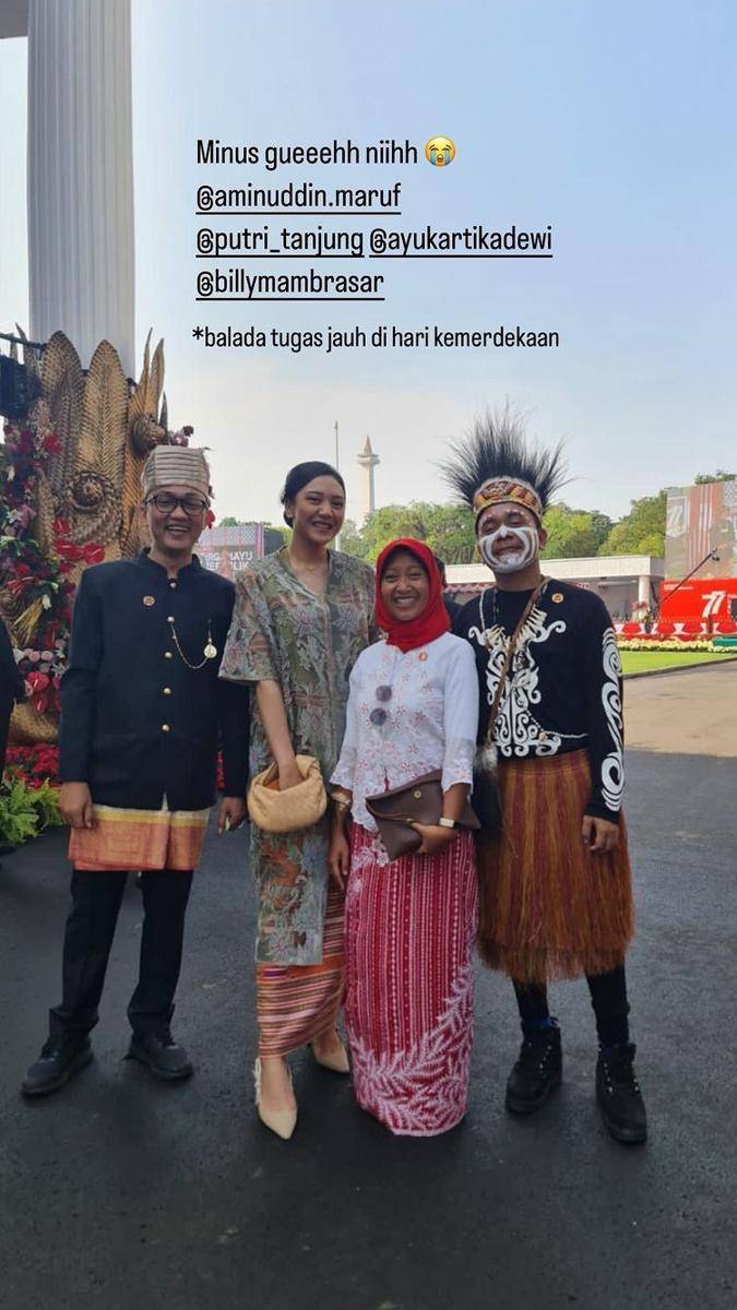 Gaya Kebaya dan Baju Adat Artis saat Upacara Kenegaraan di Istana Merdeka (instagram.com/angkie.yudistia)