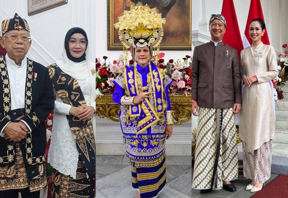 10 Gaya Kebaya dan Baju Adat Istri Pejabat saat Upacara Kenegaraan