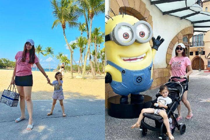 10 Momen Summer Trip Aura Kasih dan Arabella di Singapura, Seru Abis!