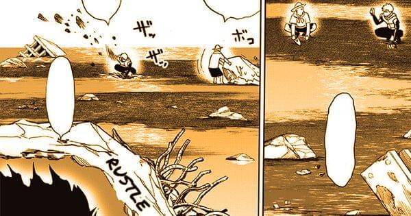 Saitama dan Genos mengais sisa-sisa apartemen ( tonarinoyj.jp/One Punch-Man )