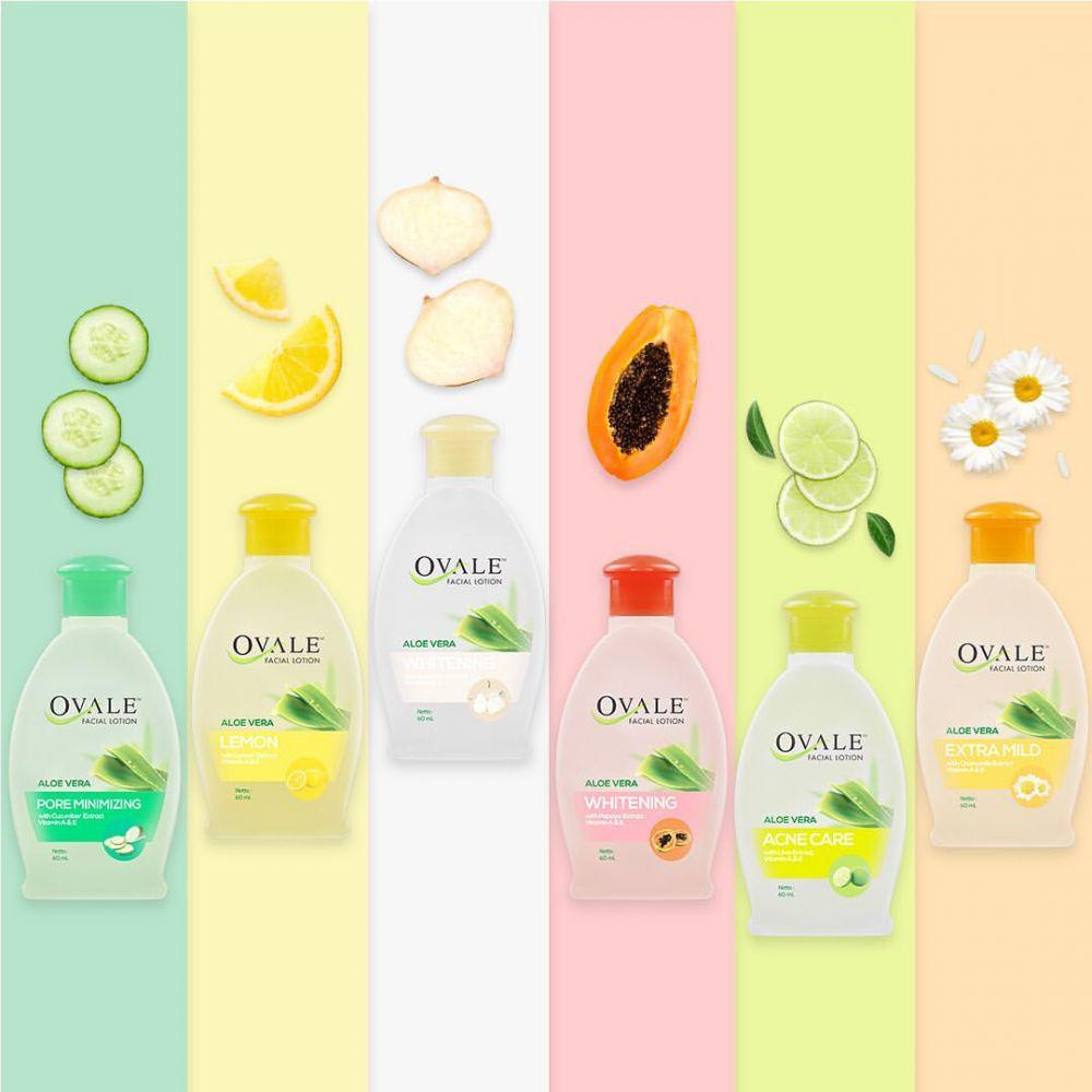 Ovale Facial Lotion Aloe Vera Whitening with Papaya Extract Vitamin A and E (instagram.com/ovalebeautyid)