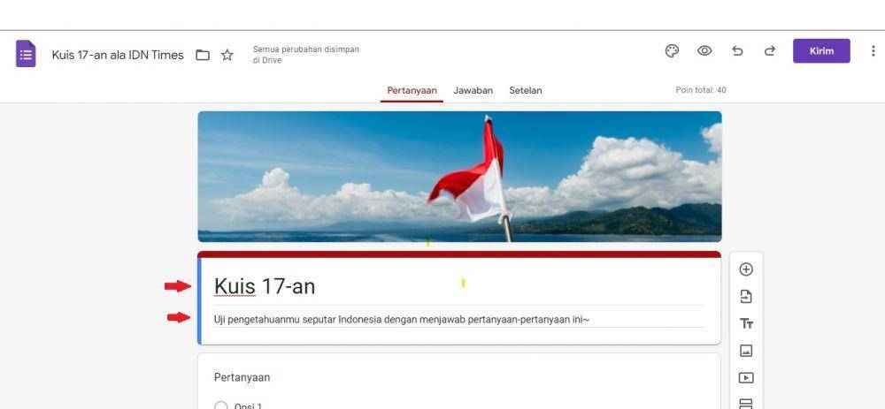 ilustrasi menambahkan judul Google Form (IDN Times/Laili Zain)