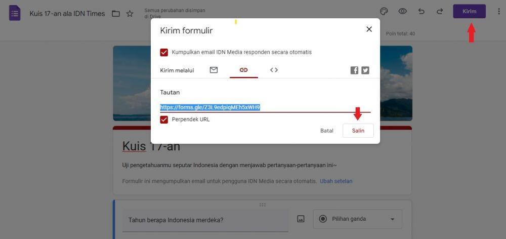 ilustrasi membagikan tautan Google Form (IDN Times/Laili Zain)