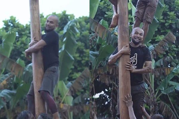 10 Potret Teuku Wisnu Ikut Lomba Panjat Pinang, Seru Bareng Warga