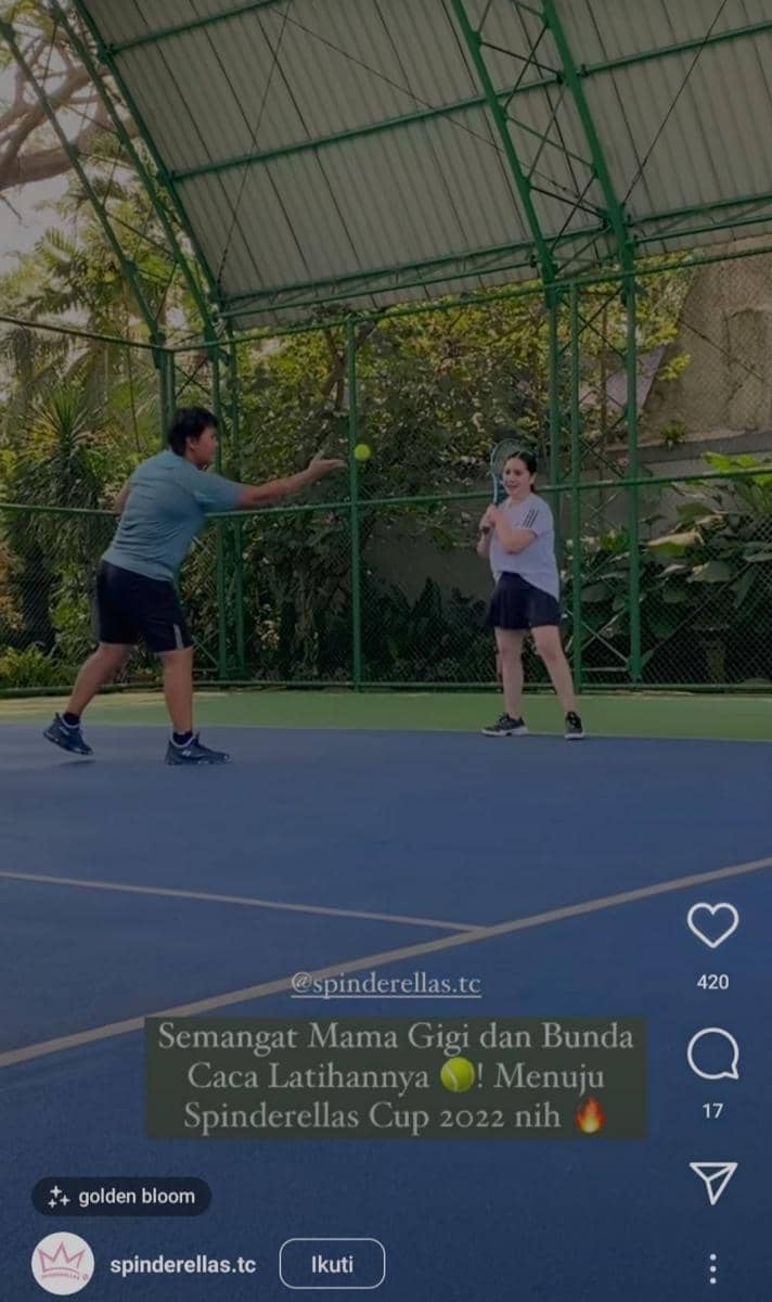 Momen tenis Nagita Slavina (instagram.com/spinderellas.tc)