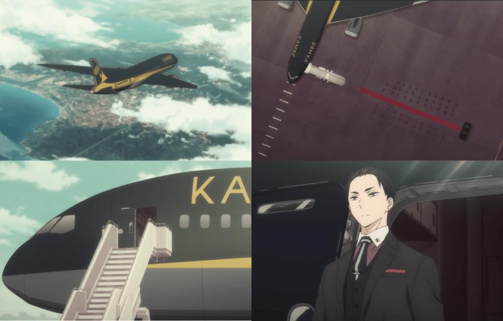 Daisuke terbang ke Jepang dengan pesawat pribadinya. (dok. CloverWorks/Fugou Keiji Balance: Unlimited)