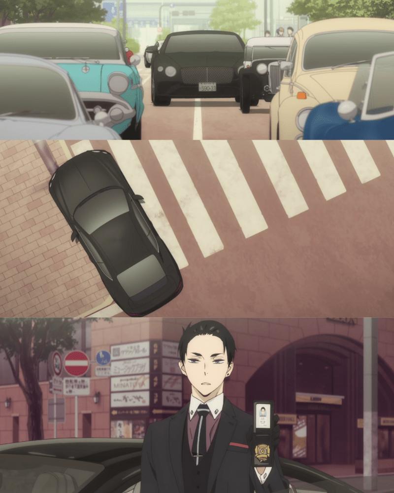Daisuke mengendarai mobilnya ugal-ugalan. (dok. CloverWorks/Fugou Keiji Balance: Unlimited)