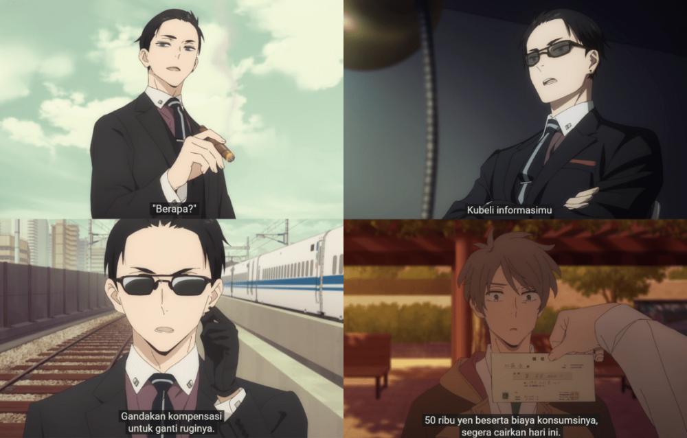 Daisuke sering menggunakan uang ketika menyelesaikan kasus kejahatan. (dok. CloverWorks/Fugou Keiji Balance: Unlimited)