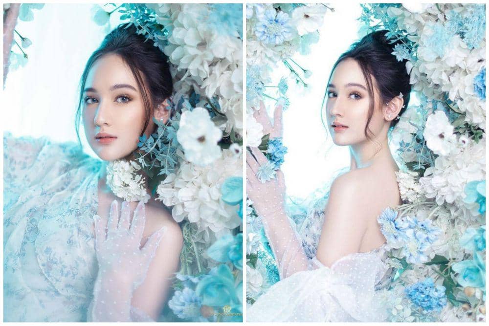 10 Pemotretan Laura Moane dengan Tema Bunga, bak Bidadari