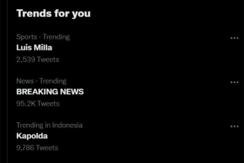 Luis Milla jadi trending topics di Twitter pada Jumat, 19 Agustus 2022. (twitter.com)