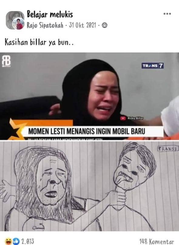 potret baru belajar melukis (facebook.com/rajo.sipatokah)