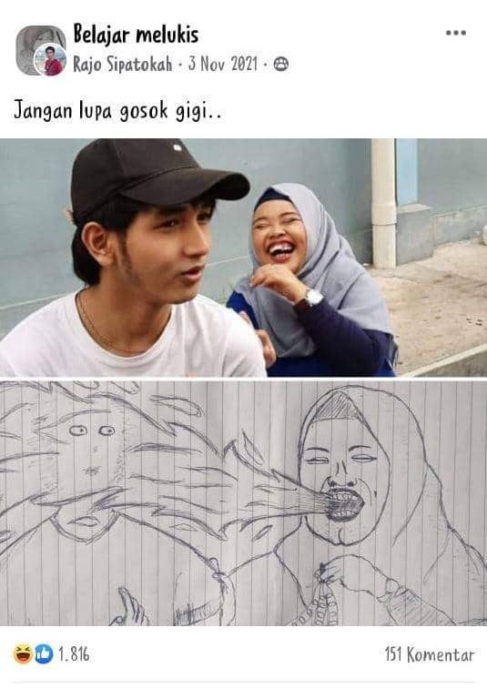 potret baru belajar melukis (facebook.com/rajo.sipatokah)