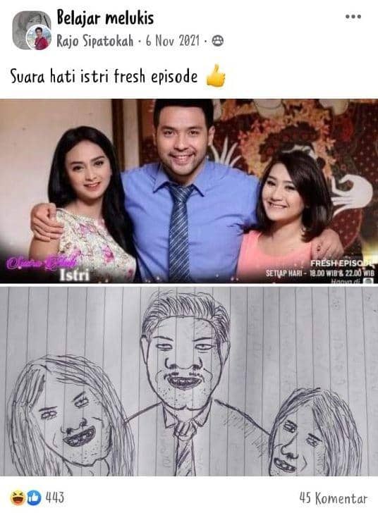 potret baru belajar melukis (facebook.com/rajo.sipatokah)