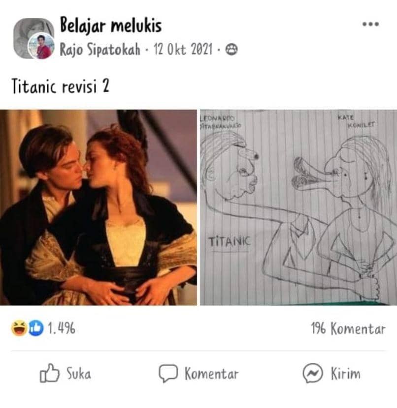 potret baru belajar melukis (facebook.com/rajo.sipatokah)