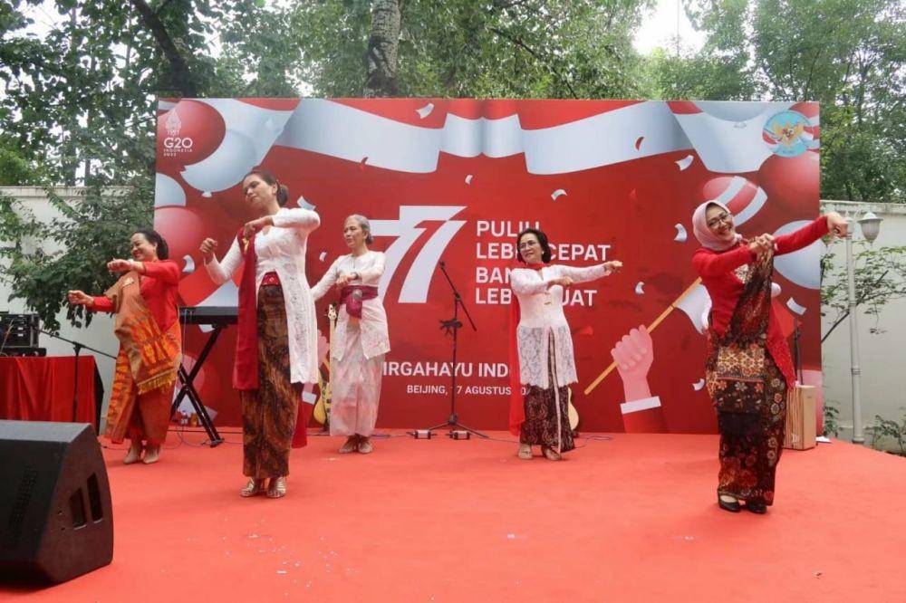 Kemeriahan HUT RI-77 di China. (Dok. KBRI Beijing)