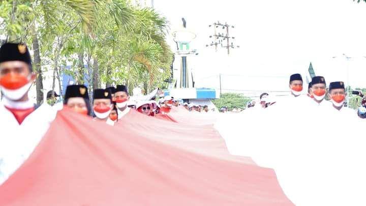 Kirab Bendera Merah Putih di Bulungan Kalimantan Utara, Sabtu (20/8/2022). Foto istimewa