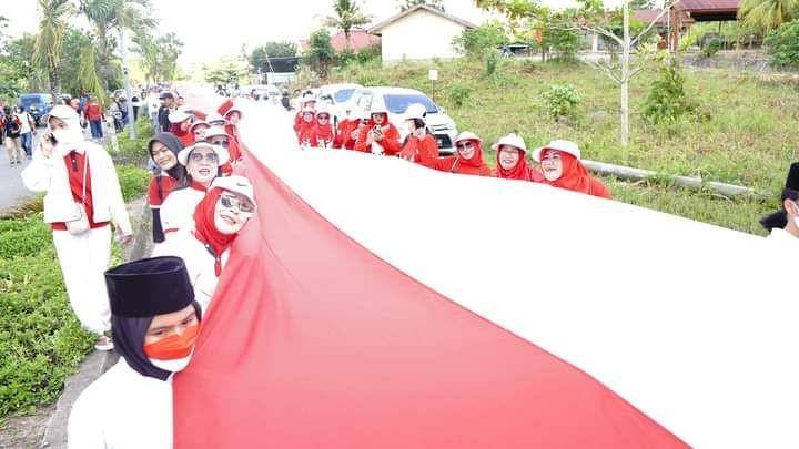 Kirab Bendera Merah Putih di Bulungan Kalimantan Utara, Sabtu (20/8/2022). Foto istimewa