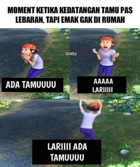 meme kocak saat kedatangan tamu (facebook.com/Kocheng Oren)