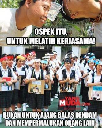 meme tentang ospek (facebook.com/hebatmengajar)