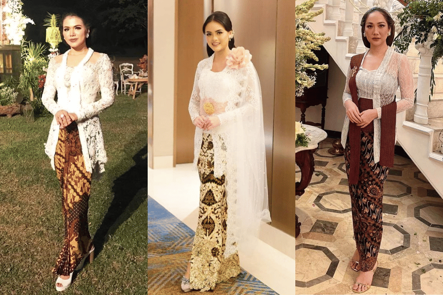 inspirasi kebaya formal warna putih (instagram.com/kalialabitta_ | instagram.com/intansoekotjo | instagram.com/bclsinclair)
