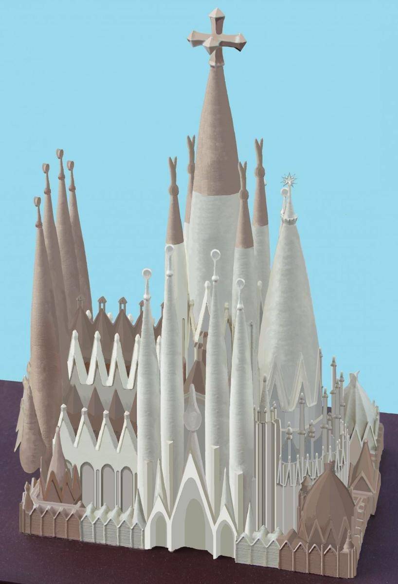ilustrasi bagian yang berwarna coklat adalah bagian gereja yang masih terus dikerjakan untuk diselesaikan (commons.wikimedia.org/Balou46 )