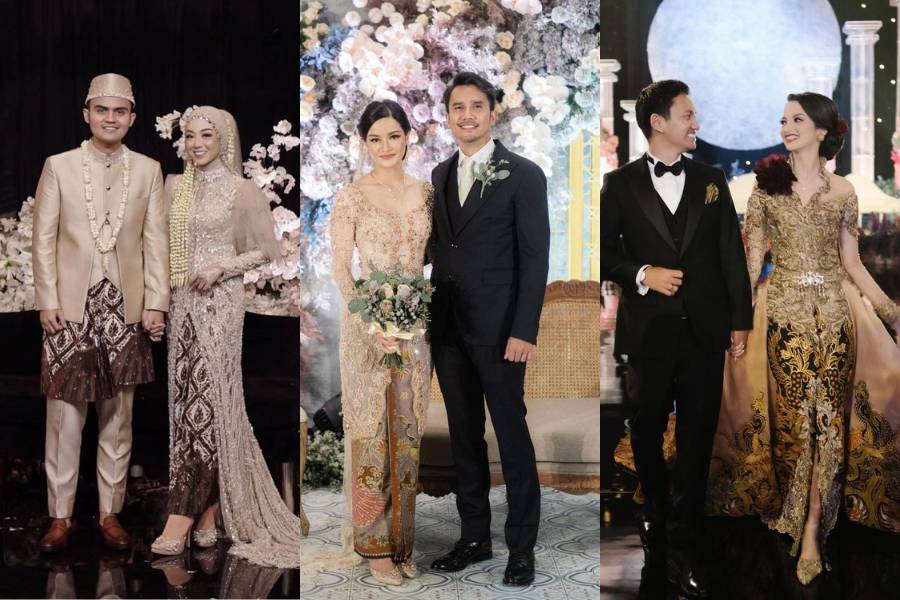 Kebaya pernikahan cokelat. (instagram.com/rikawirtjes / instagram.com/meiraniap / instagram.com/belvadevara)