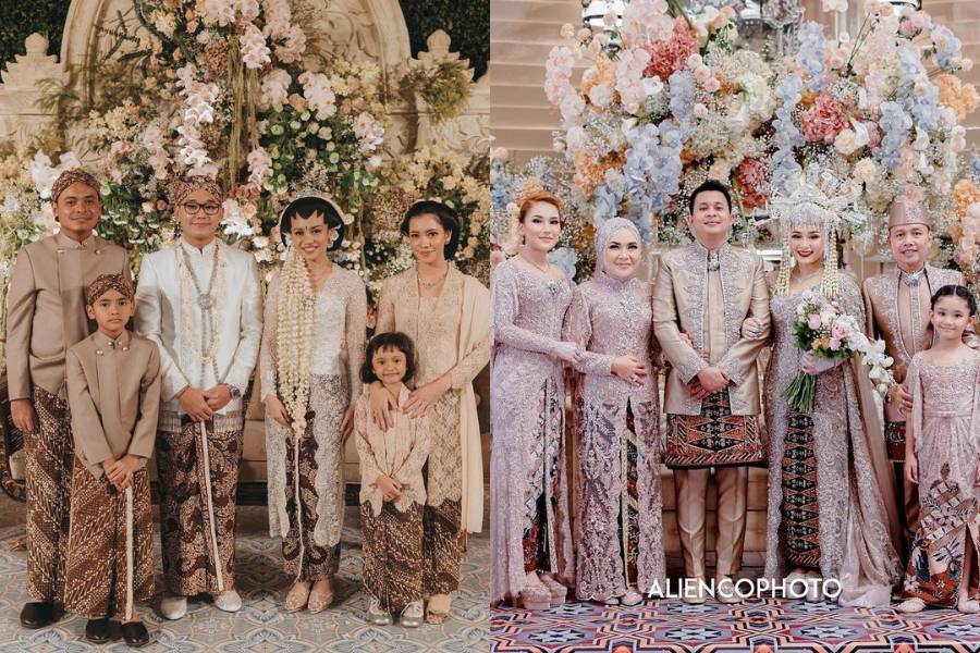 Kebaya brokat untuk seragam. (instagram.com/ayutingting92 / instagram.com/mimaaa)