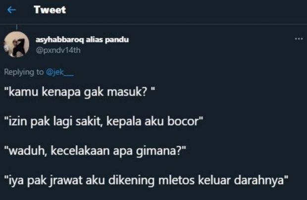 10 Percakapan Alasan Orang Gak Masuk Kerja Ini Kocak Abis, Ngakak Pol!
