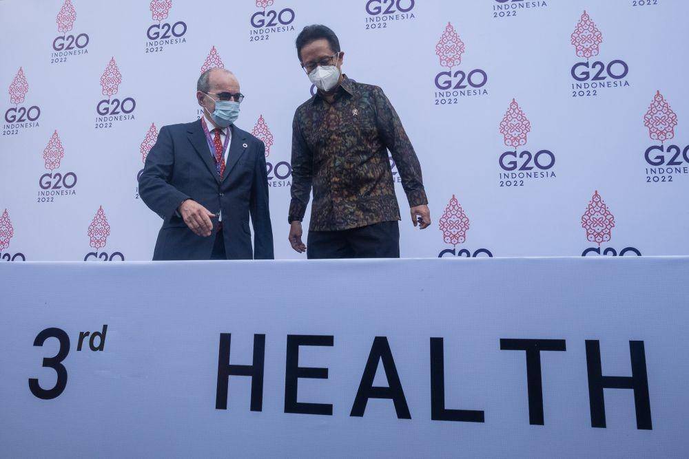 Menteri Kesehatan RI, Budi Gunadi Sadikin, membuka Health Working Group (HWG) ke-3 di Bali, Senin (22/8/2022). (dok. Kemenkes)