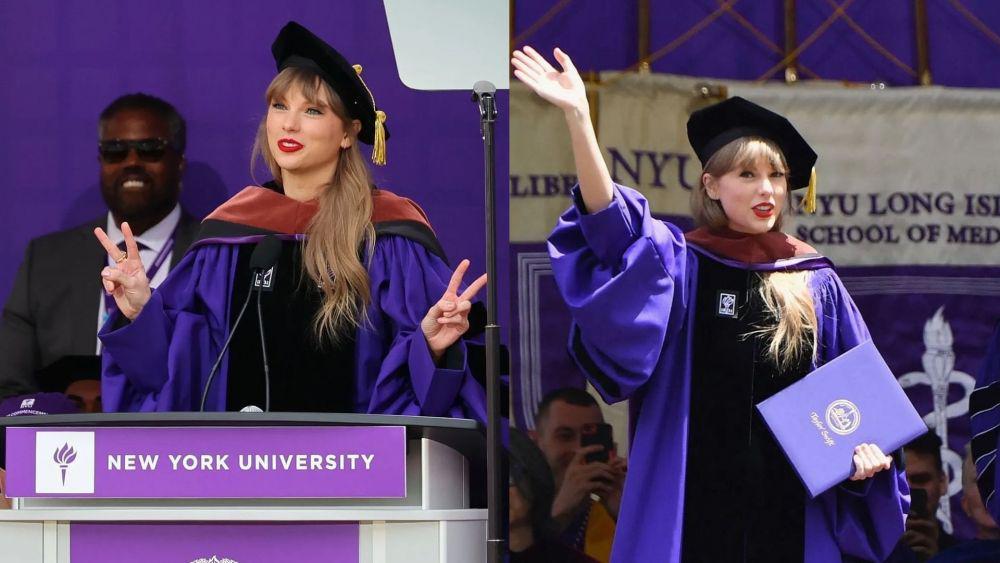 Taylor Swift di New York University (instagram.com/ihearthemusicindustry)