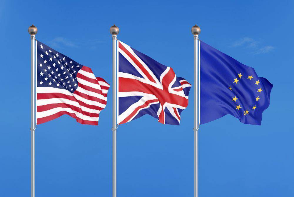 bendera AS, Inggris, dan Uni Eropa (export.org.uk)