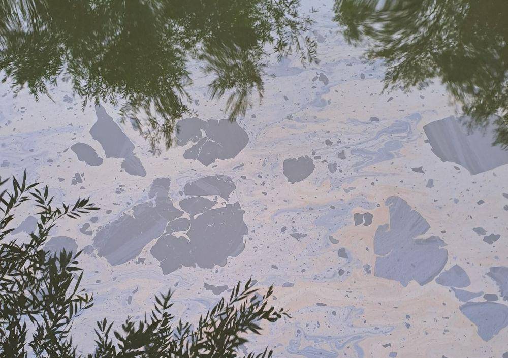 potret permukaan air Sungai Thames di Inggris yang tercemar (twitter.com/GeorgeMonbiot)