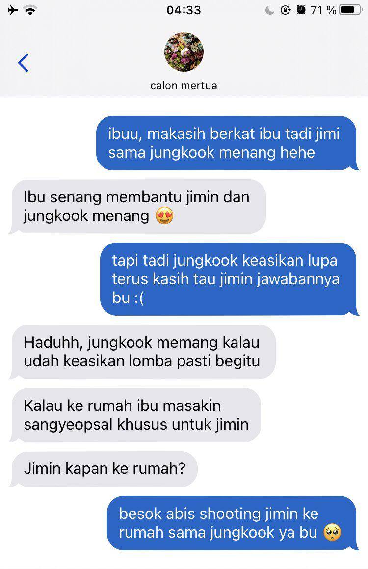 chat halu Kpopers ke mertua (twitter.com/romanticizedKTH)