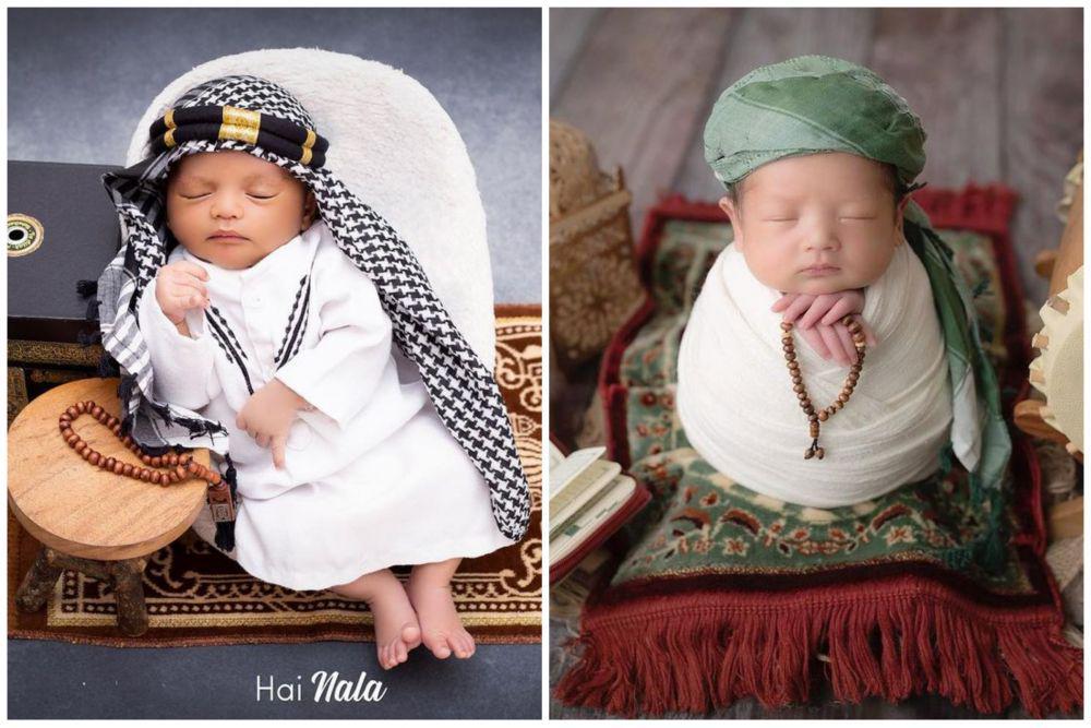 Pemotretan newborn anak artis bertema islami. (instagram.com/corrypamela | instagram.com/cutratumeyriska)