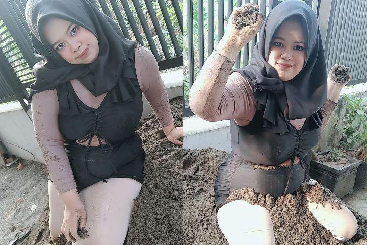 10 Potret Kekeyi Main di Pasir Bangunan, Gayanya Jadi Sorotan