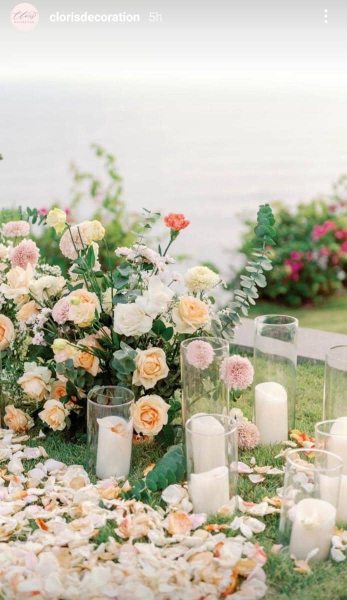 inspirasi dekorasi lamaran Jessica Mila (instagram.com/clorisdecoration)