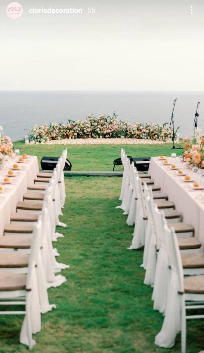 inspirasi dekorasi lamaran Jessica Mila (instagram.com/clorisdecoration)