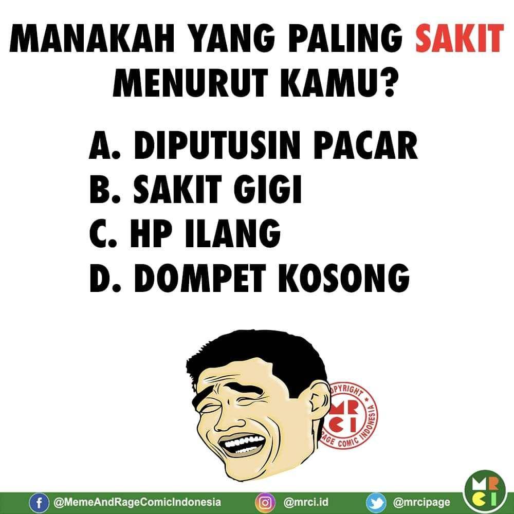 meme lucu saat sakit gigi (facebook.com/MemeAndRageComicIndonesia)