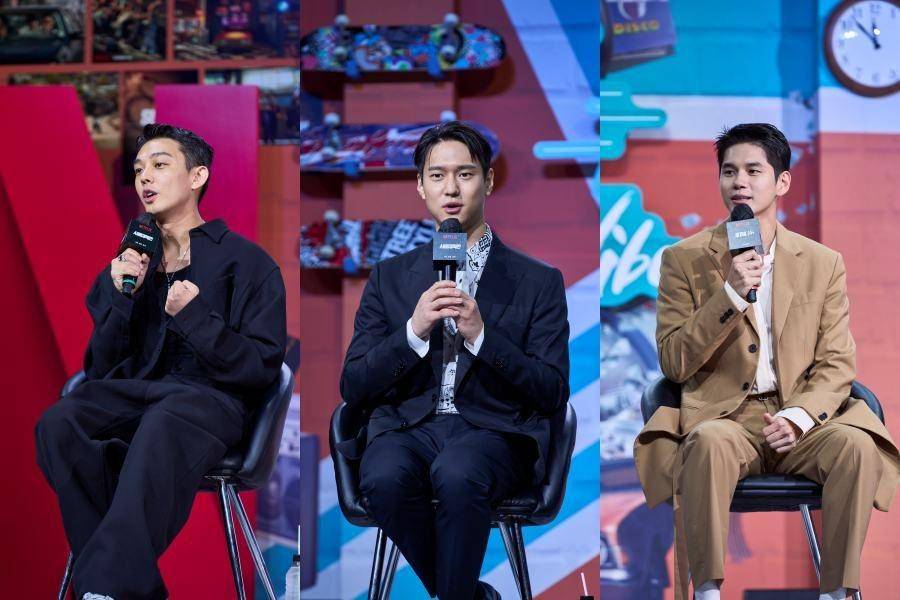 Yoo Ah In, Go Kyung Pyo dan Ong Seung Wu di konferensi pers Film Seoul Vibe [23-08-2022] (dok. Netflix/Seoul Vibe)