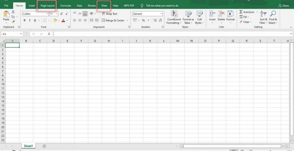 ilustrasi menghilangkan garis di Excel dengan tab View (IDN Times/Alya Madani)