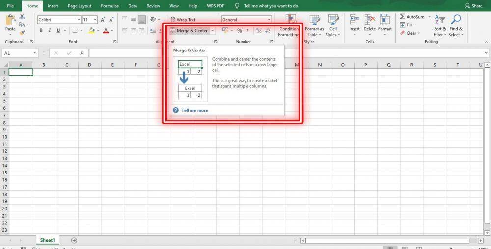 ilustrasi menghilangkan garis di Excel dengan Merge and Cells (IDN Times/Alya Madani)