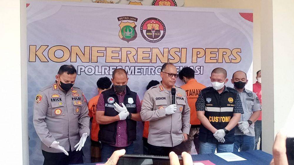 Polres Metro Bekasi menggagalkan peredaran narkoba jaringan Internasional. (istimewa)