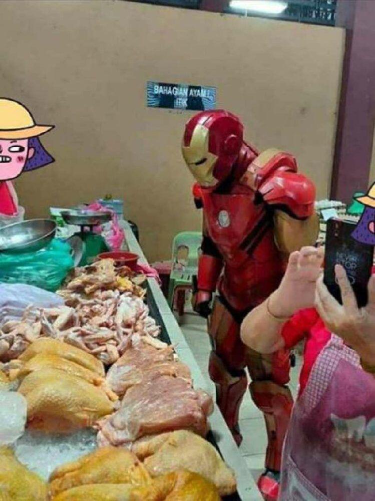 style nyeleneh di supermarket (instagram.com/humorsantuy)