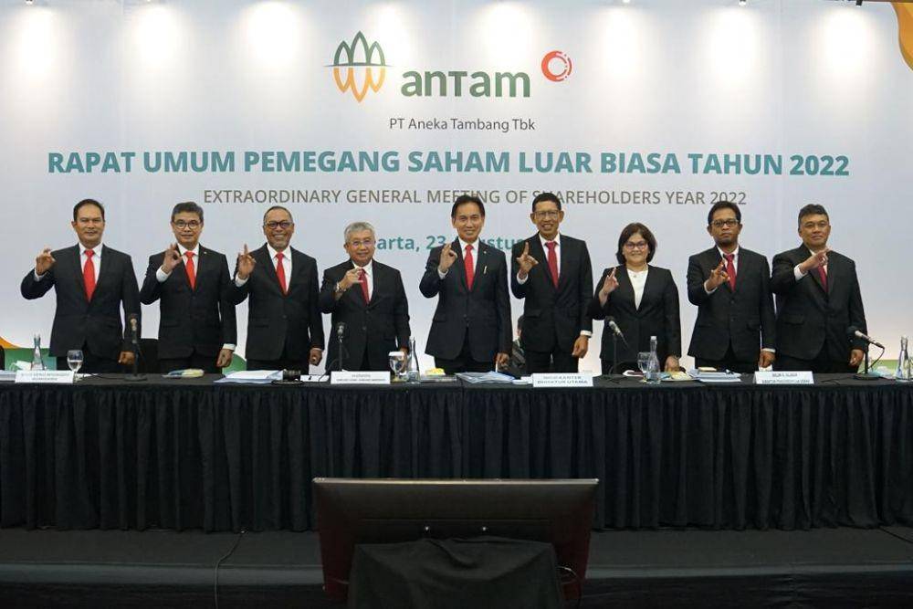 Rapat Umum Pemegang Saham Luar Biasa (RUPSLB) PT Aneka Tambang Tbk atau Antam. (dok. Antam)
